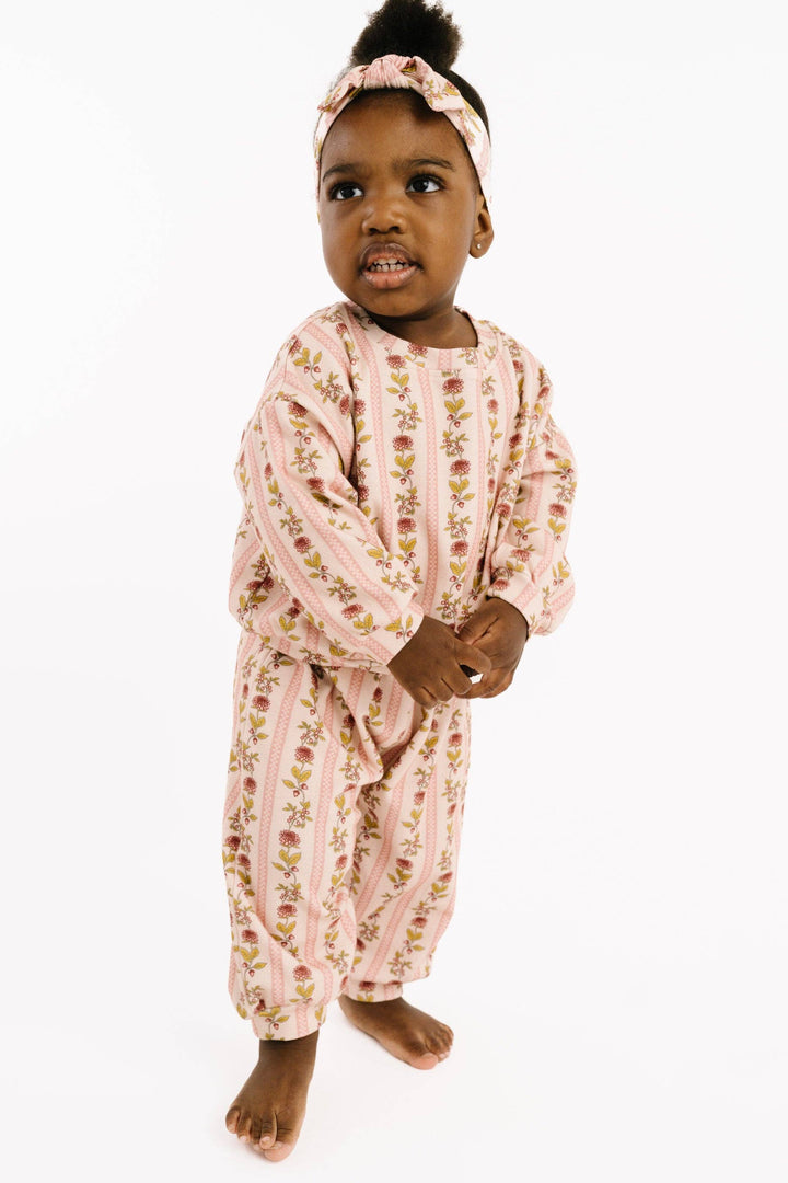 Vintage Floral Stripe Sweatsuit