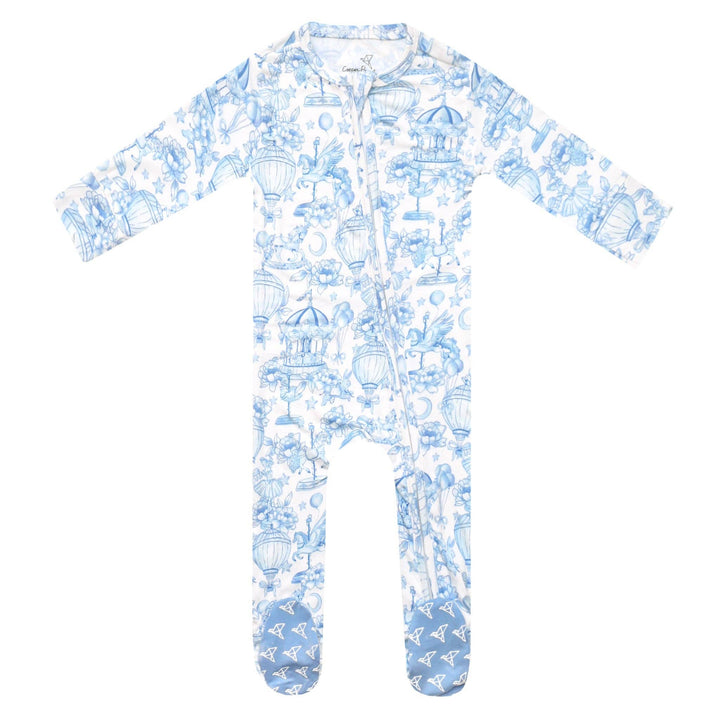 Bamboo Zip-Up Footie Pajama - Vintage Carnival