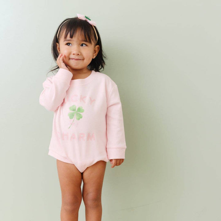 Lucky Charm St. Patrick's Day Long Sleeve Romper - Baby