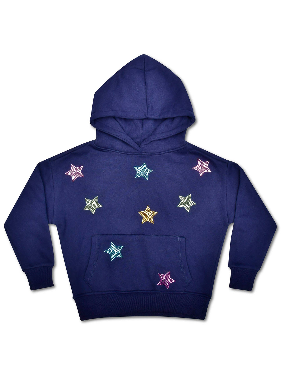 Sparkling Stars Navy Hoodie Sweatshirt (Large (14))