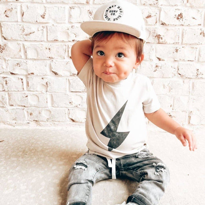 Boys Clothes Greige Acid Wash Spark Tee - USA Made