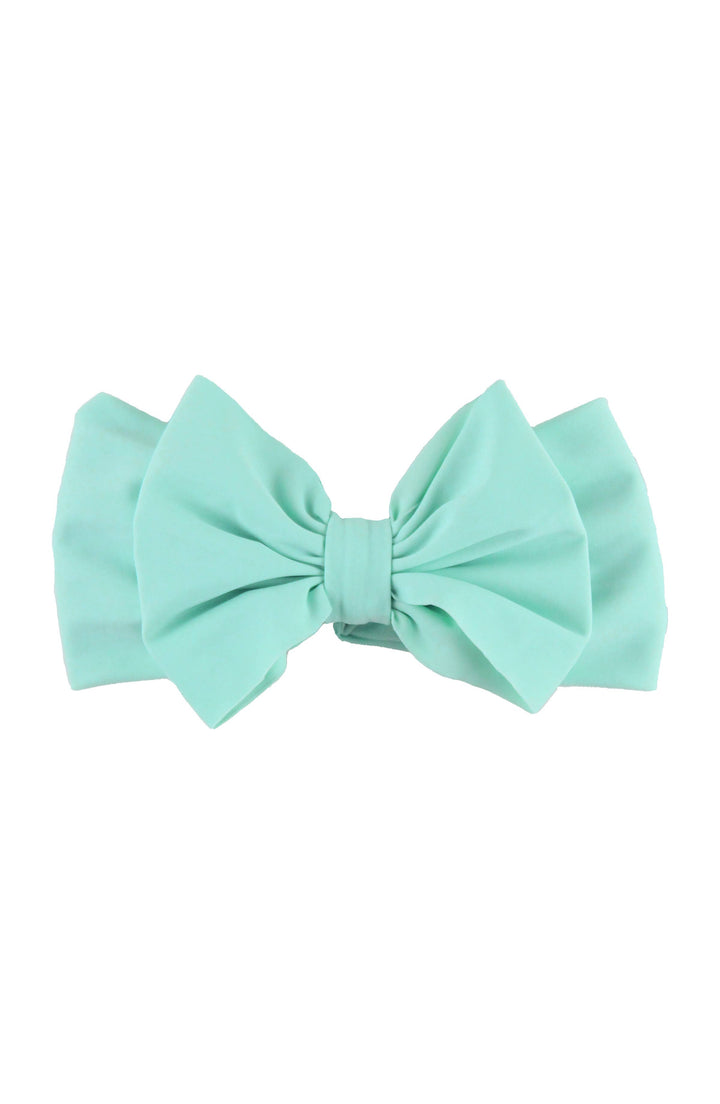Girls Vintage Aqua Swim + Active Bow Headband