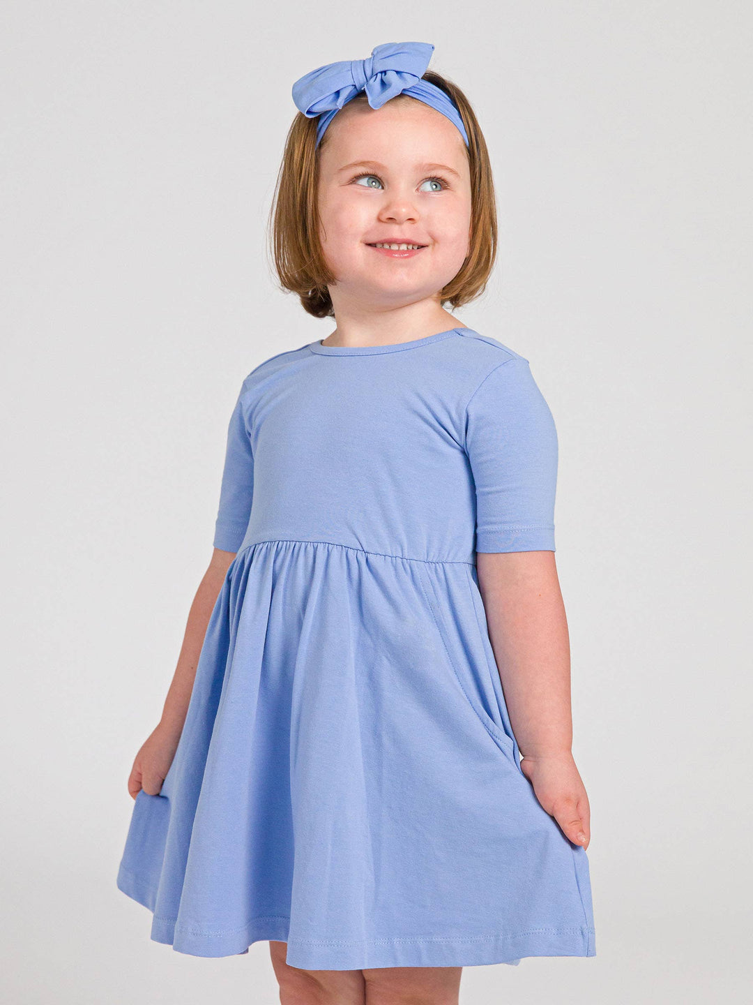 Girls Periwinkle Blue Big Bow Headband