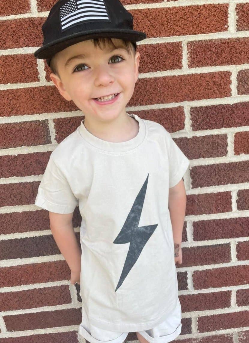 Boys Clothes Greige Acid Wash Spark Tee - USA Made