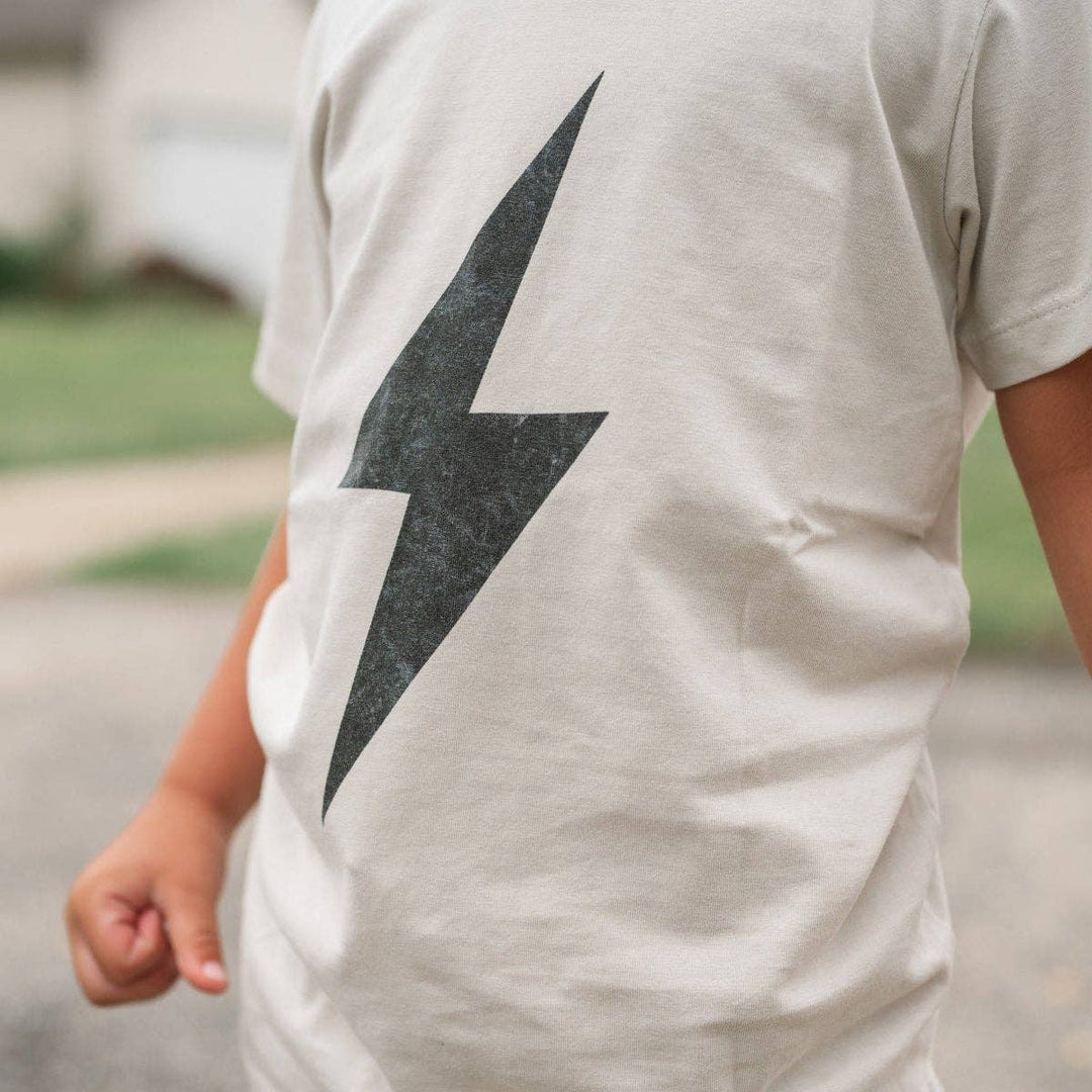 Boys Clothes Greige Acid Wash Spark Tee - USA Made