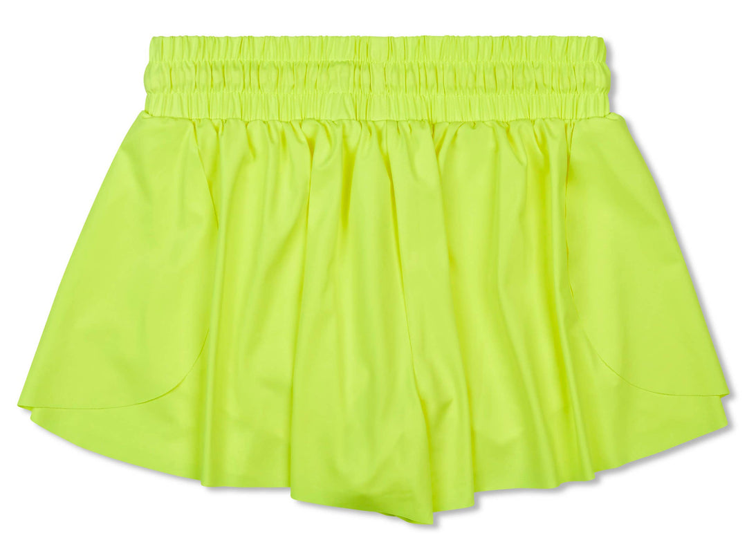 Neon Yellow Butterfly Shorts (Youth Large (14))
