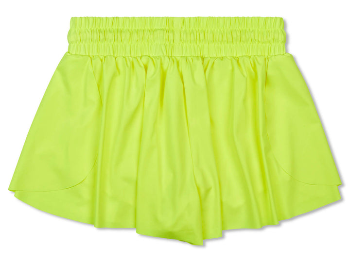 Neon Yellow Butterfly Shorts (Youth Large (14))
