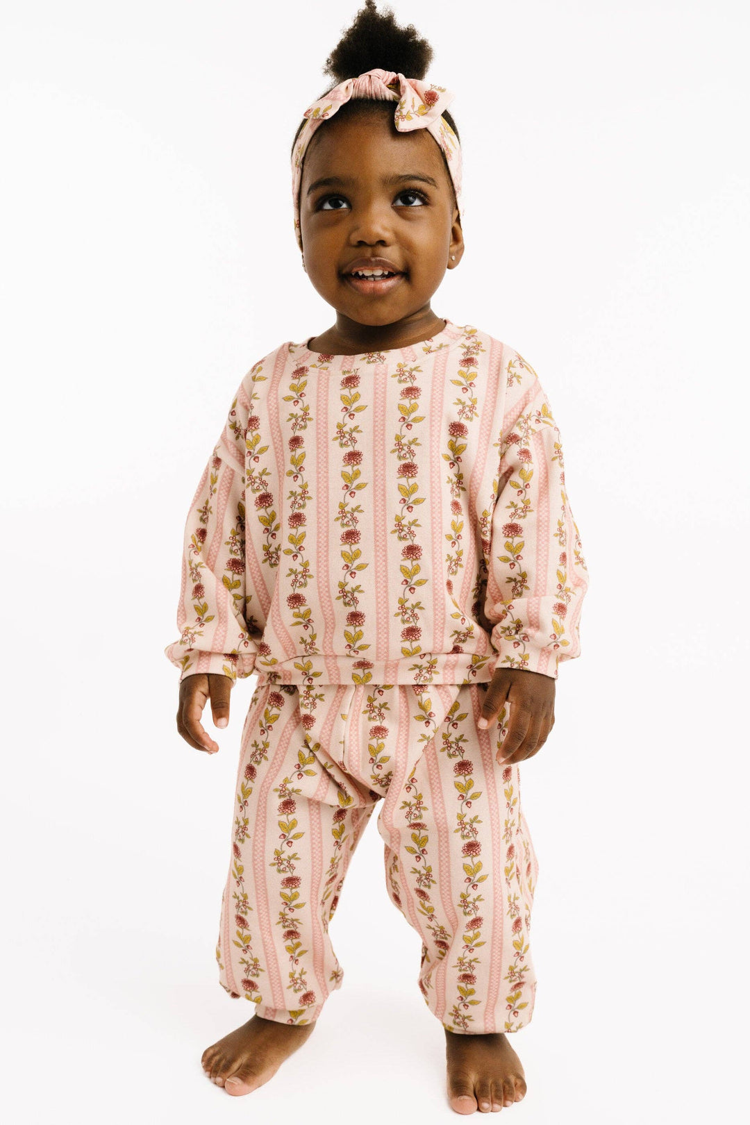 Vintage Floral Stripe Sweatsuit