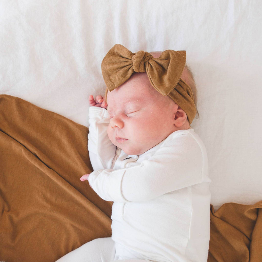 Knit Headband Bow - Camel