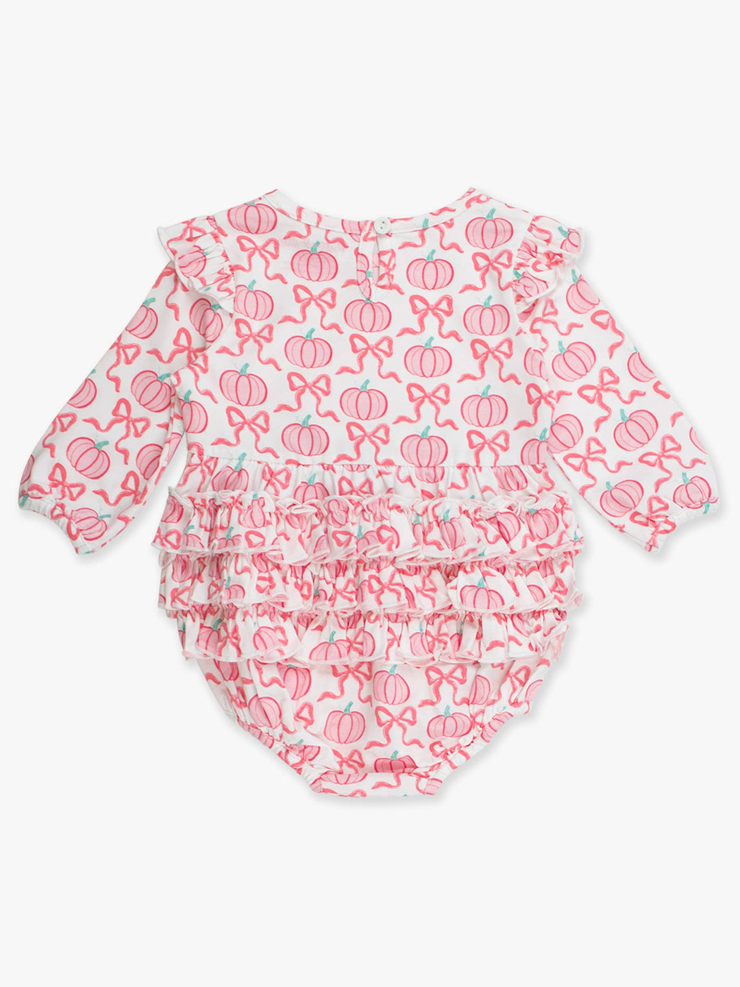 Pink Pumpkins Long Sleeve Bubble Romper