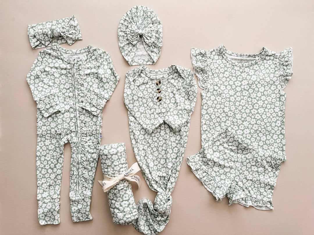 Two-Piece Short Set - Sage Ditsy Floral