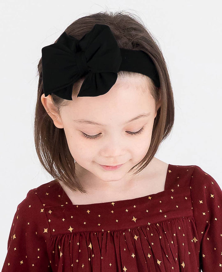 Girls Black Big Bow Headband